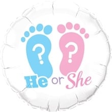 He or She -  Folie ballon - 18 inch/45cm - Gender reveal party