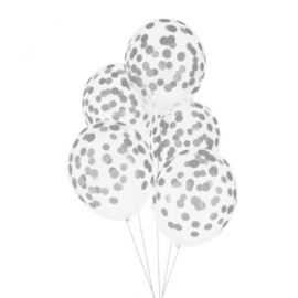 My Little Day - Confetti - Zilver Geprint - Latex Ballon - 12 Inch. / 30 cm