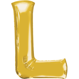 Letter L ballon goud 86 cm - folieballon letter alfabet helium of lucht
