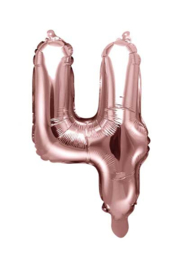 Cijfer - 4 - nummer - Rose Goud - Folie Ballon (lucht) 35 cm