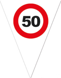 50 - Verkeersbord - Vlaggenlijn - 500cm