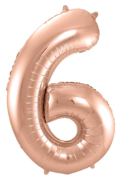 Cijfers - 1, 2, 3, 4, 5, 6, 7, 8, 9, 0 - Rose Goud - XXL Folie Ballon - Nummer - 34inch./86cm