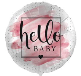 Hello Baby - Roze Folie Ballon - 17 Inch/43cm