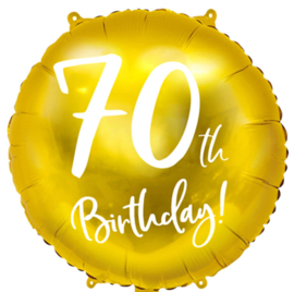 70th Birthday! - Gouden Folie Ballon - 18 Inch/45cm