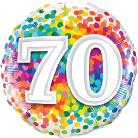 70 - Folie Ballon - Diversen Kleuren Confetti opdruk - 18 Inch. / 46 cm