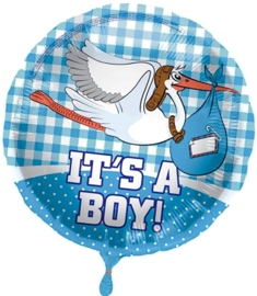 It's a Boy - Ooievaar - Folie Ballon - 17 inch/43cm