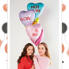 BE MINE - Roze - Hart Folie Ballon - 17 Inch/43 cm