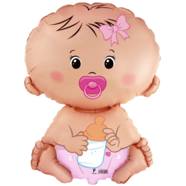 Baby Girl - met speen en flesje -Folie ballon - 18 Inch/ 45 cm
