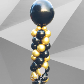 Ballonnen Pilaar - Classic -  Goud- Zwart