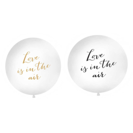 Mega latexballon- tekst ballon: love is in the air - ballon huwelijk bruiloft - decoratie mega grote ballon -  90 cm - helium of lucht ballonplus