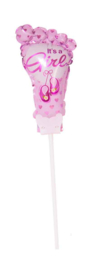 It's a Girl - Voetje - Roze - Small Folie Ballon incl. kaartje - 6 Inch / 15 cmt