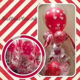 Cadeau - Kado Ballon -Harten /I Love You - Latex Topballon