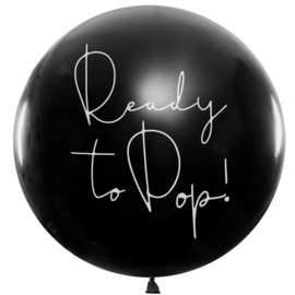 DIY: Ready to Pop!- Grote Zwarte Gender Reveal Ballon -Incl. Roze of Blauwe confetti - 36 inch/90 cm