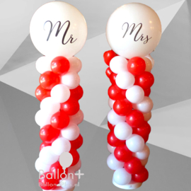 Ballonnen Pilaren Classic,  Mr. & Mrs. -Rood-Wit