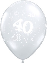 40 - Nummer - doorzichtig - latex ballon - 11 Inch. / 27,5 cm