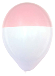 Latex ballon - Rose / Wit - Dip - 12 Inch/30 cm - 5 st
