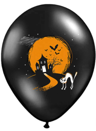 Boo! Spookje - Halloween -  / Kat / Vleermuizen - Latex Ballon - 12 Inch/30 cm - 5 st.