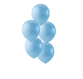 Licht Blauwe ballonnen om te vullen met helium - Metallic - glans ballonnen -  30 cm - 5stk