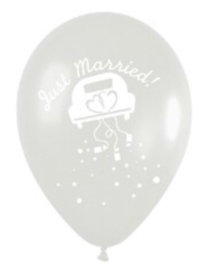 Just Married -  Bruids  Auto / Wedding Car - Transparant - Latex Ballon - 12 inch/ 30 cm