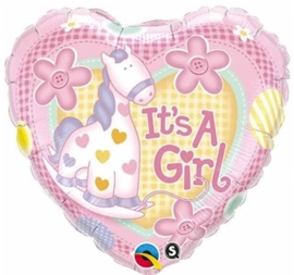 It's a Girl - Giraf - Folie hart ballon - 18Inch/45cm