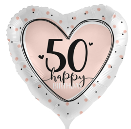 50 Happy Birthday - Hart Folie Ballon - 17 Inch/43cm