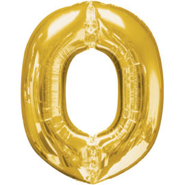 Letter O ballon goud 86 cm - folieballon letter alfabet helium of lucht
