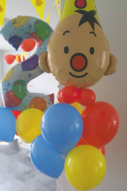 Bumba helium ballonnen tros, rood geel blauw.(voorbeeld)