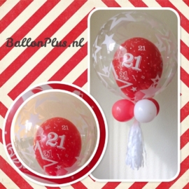 21 - nummer -  div. kleuren - latex ballon - 11 inch/27,5cm