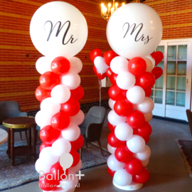 Ballonnen Pilaren Classic,  Mr. & Mrs. -Rood-Wit