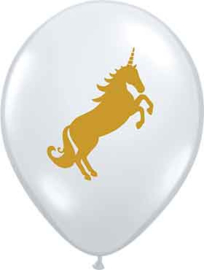 Unicorn- Doorzichtige Gouden Latex Ballon - 11 Inch/27cm