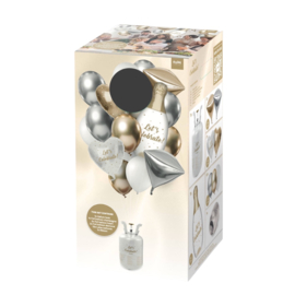 Helium tank 30 - incl. Ballonnen - Goud/Wit - Celebrate -