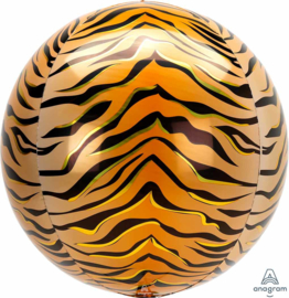 Tiger Print - Ronde Folie Ballon - Orbz - 15 x 16 Inch / 38x40 cm