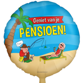 Geniet van je Pensioen- Ga Vissen - Cartoon Folie Ballon- 18 Inch/46cm