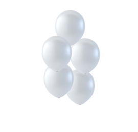 Witte ballonnen om te vullen met helium - Metallic wit - glans ballonnen - 30 cm - 5stk