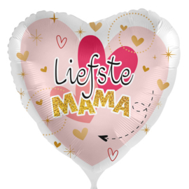 Liefste Mama - Hart folie ballon - 17 inch/43cm