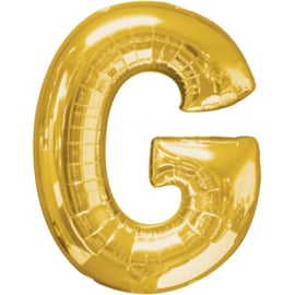 Letter G ballon goud 86 cm - folieballon letter alfabet helium of lucht