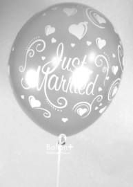 Just Married -Zilver - Latex Ballon - 11 Inch / 27,5 cm