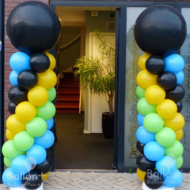 Ballonnen pilaar - standaard - Zwart , Geel, Groen, Blauw