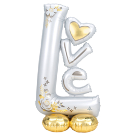 LOVE - Wedding - Wit/Goud - XXL Folie Ballon- 29 x 58 Inch/73cm x147cm