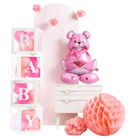 It's a Girl - Beer -Staande -  lucht gevulde -Folie Ballon 24 inch/61 cm