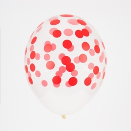 My Little Day  - Confetti - Rood Geprint - Latex Ballon - 12 Inch./ 30cm