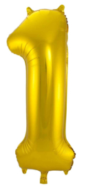 Cijfers - 1, 2, 3, 4, 5, 6, 7, 8, 9, 0 - Goud - XXL Folie Ballon - Nummer - 34inch./86cm