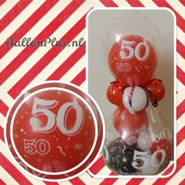 50 - Nummer - Doorzichtig - Latex ballon - 11 Inch/27,5cm