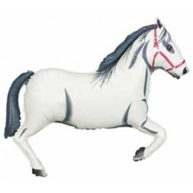 Paard - Wit - Folie Ballon XL - 24  inch / 60 cm