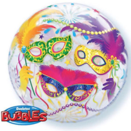 Venetië / Carnaval - Div. Kleuren - Maskers - Bubbles Ballon - 22 Inch / 56 cm.