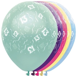 13 - Nummer -  div. kleuren - Latex Ballon - 11 Inch / 27,5 cm
