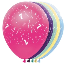 7 - nummer - div. Kleuren - latex ballon -11 inch/27,5m
