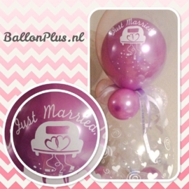 Just Married -  Bruids  Auto / Wedding Car - Transparant - Latex Ballon - 12 inch/ 30 cm