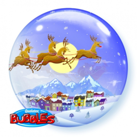 Bubbles - Kerst man met arreslee - 2 kanten - 22 Inch/ 56cm