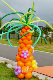 Ballonnen Pilaar - Tropische Palm Boom - Bruin /Groen/Oranje